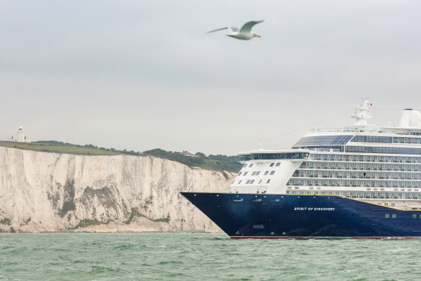 IMAGE PROVIDED FREE FOR EDITORIAL USE - NO SALES.

Sagas brand new £300million British boutique cruise ship, Spirit of Discovery, sails into the port of Dover for the first time.

Spirit of Discovery and her sister ship Spirit of Adventure, due to launch in August 2020, mark a pioneering new era for Saga cruises. They are the only small, new, luxury ships being built for the British market. At an overall length  of 774.3ft and a beam of 102.4ft, Spirit of Discovery will sail up to 999 passengers around the world with over 500 crew aboard.

Saga, the UKs only independent cruise shipping company, has shown its firm commitment to Britain by registering Spirit of Discovery in London and she will sail under the Red Ensign. She will be officially named in a glittering Garden Party and ceremony in Dover's Great Western Docks next Friday by HRH The Duchess of Cornwall.

Picture date Friday 28th June, 2019.

Further information on Saga and Spirit of Discovery is available from Rhona Gardiner, PR Manager for Saga Spirit of Discovery
on +44 (0)7740 410052 or on email Rhona.Gardiner@embolden.agency

Picture by Christopher Ison. Contact +447544 044177 chris@christopherison.com