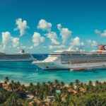 Lifeboat detaching from Carnival Dream cruise ship while docked in Cozumel Mexico November 2025