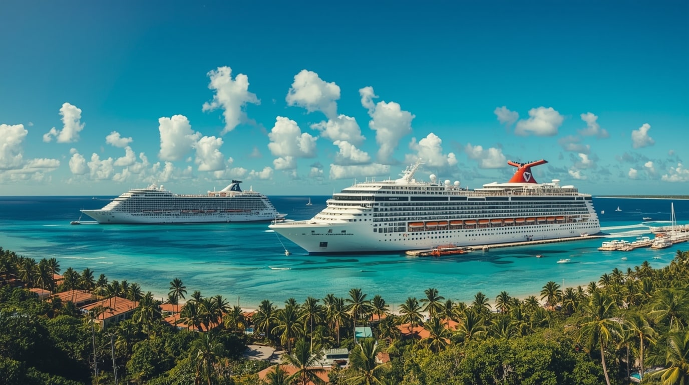 Lifeboat detaching from Carnival Dream cruise ship while docked in Cozumel Mexico November 2025
